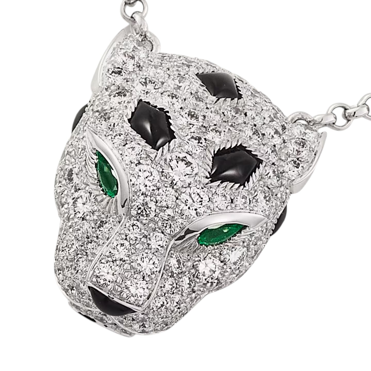 [Limara]LEOPARD HEAD FULL PAVÉ DIAMOND PENDANT NECKLACE