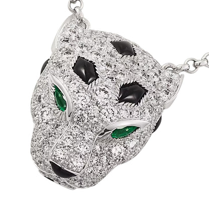 [Limara]LEOPARD HEAD FULL PAVÉ DIAMOND PENDANT NECKLACE