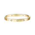 [Limara]CLASSIC 6.1MM LOVE SINGLE-SCREW CLOSURE BANGLE - 4-DIAMOND