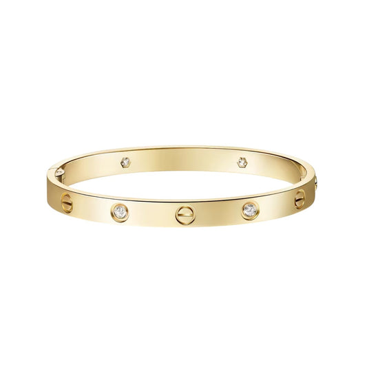 [Limara]CLASSIC 6.1MM LOVE SINGLE-SCREW CLOSURE BANGLE - 4-DIAMOND