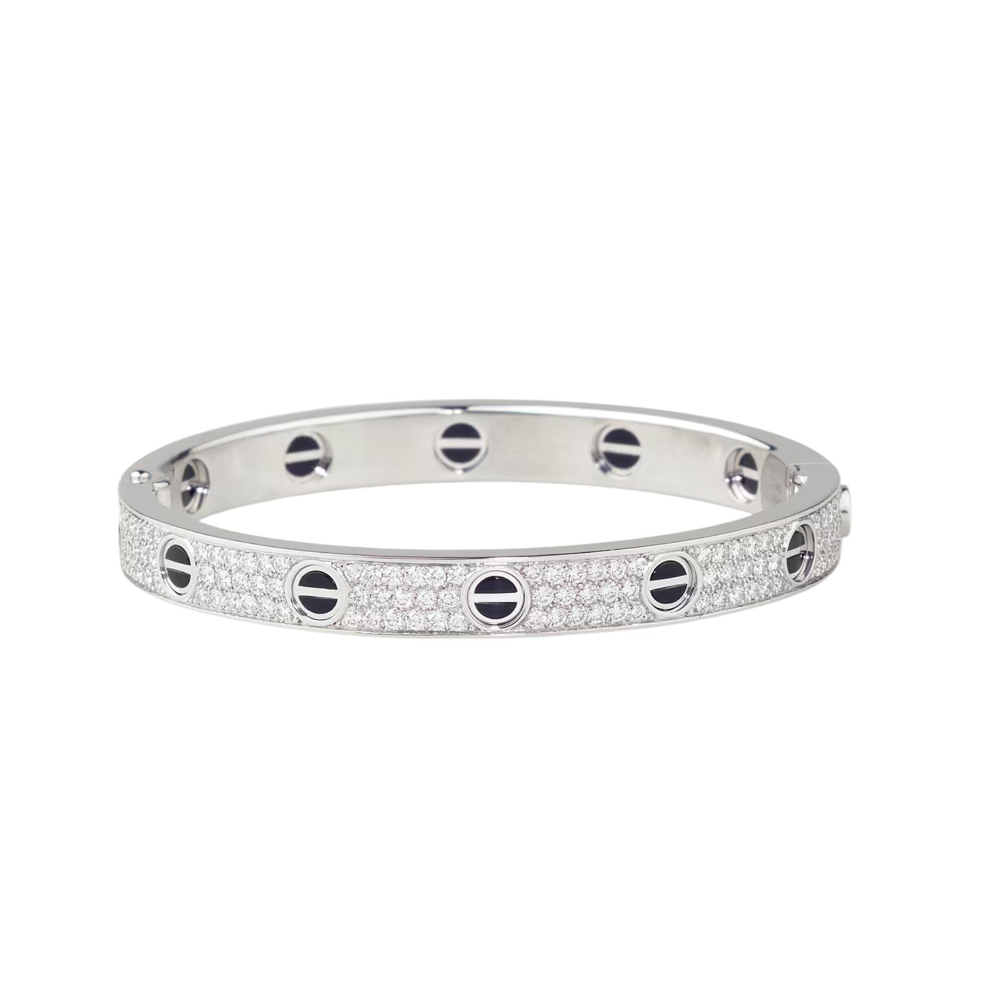 [Limara]CLASSIC 6.1MM LOVE BANGLE - DIAMOND PAVÉ & BLACK CERAMIC