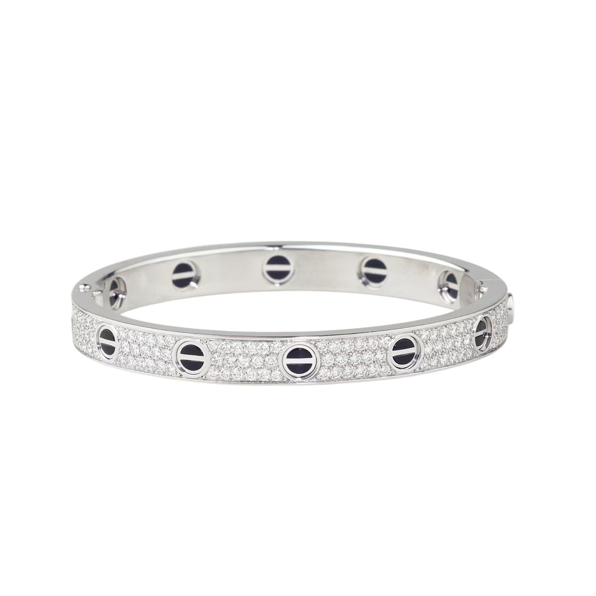 [Limara]CLASSIC 6.1MM LOVE BANGLE - DIAMOND PAVÉ & BLACK CERAMIC