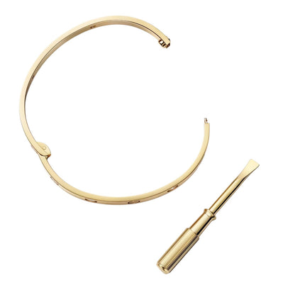 [Limara]CLASSIC 6.1MM LOVE SINGLE-SCREW CLOSURE BANGLE - 4-DIAMOND