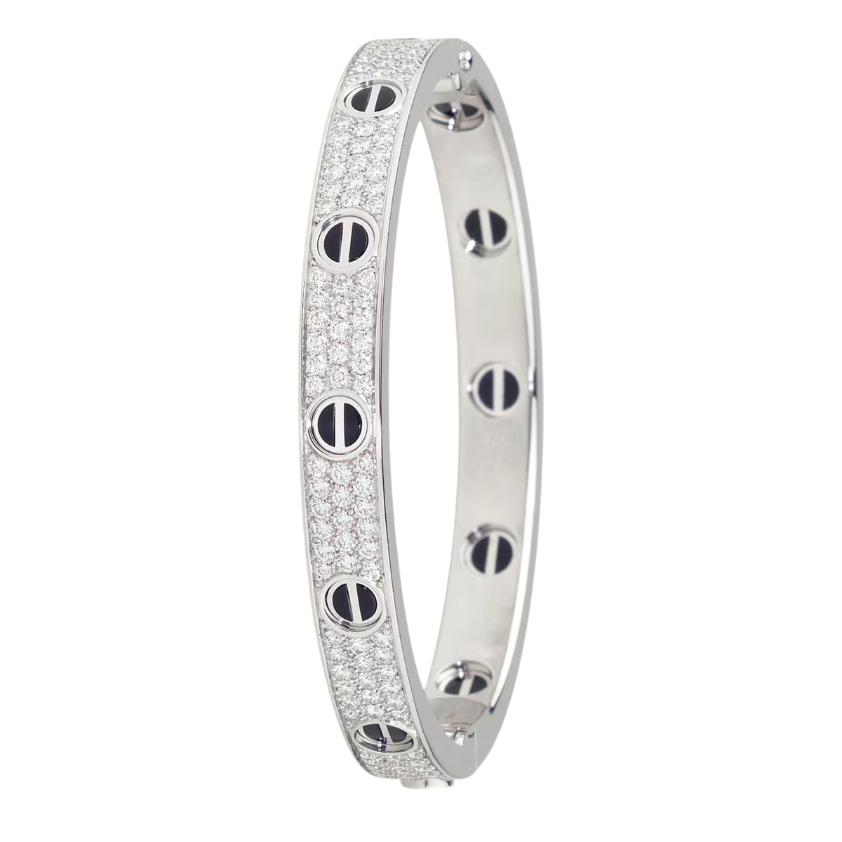 [Limara]CLASSIC 6.1MM LOVE BANGLE - DIAMOND PAVÉ & BLACK CERAMIC