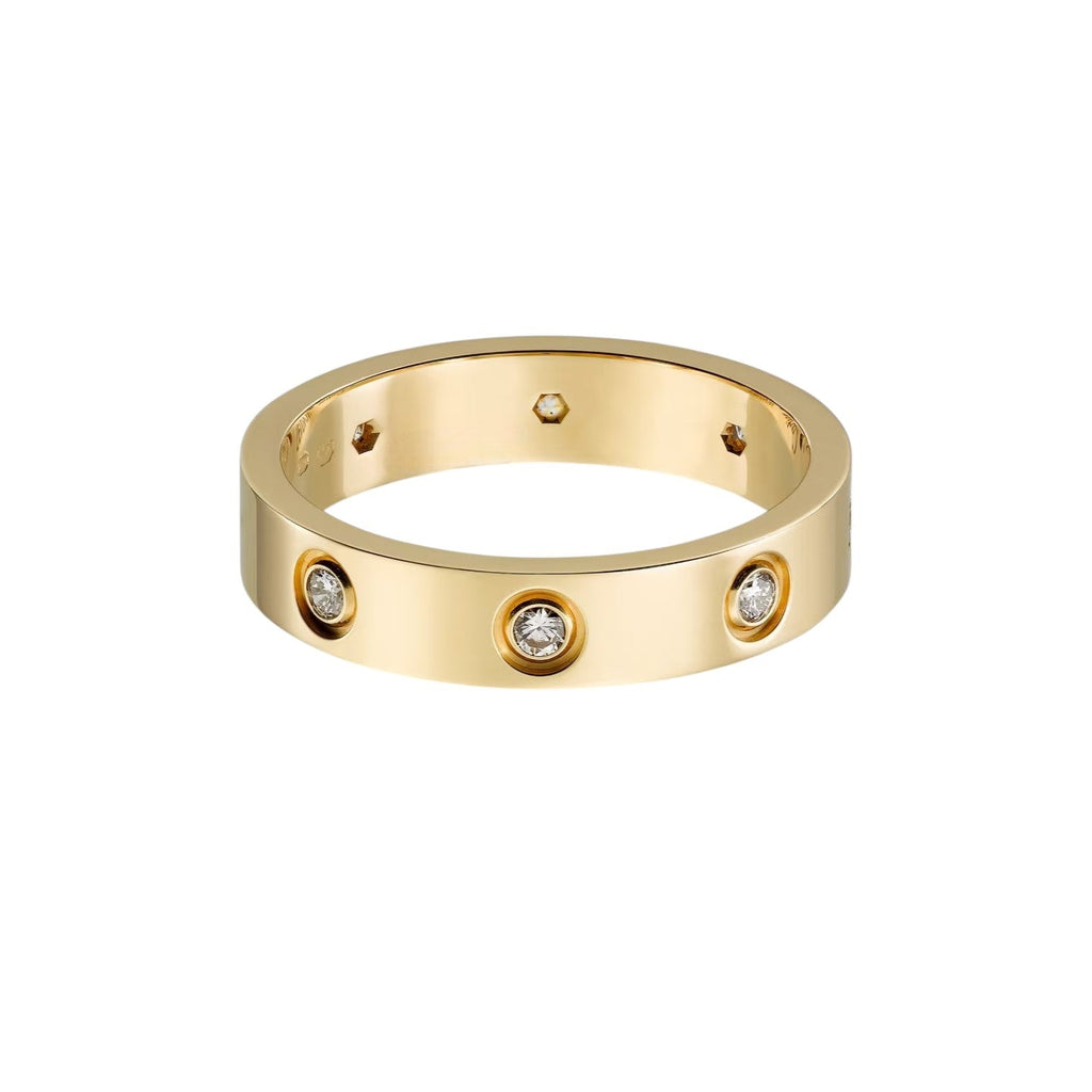 [Limara]LOVE 4MM 8 DIAMONDS RING