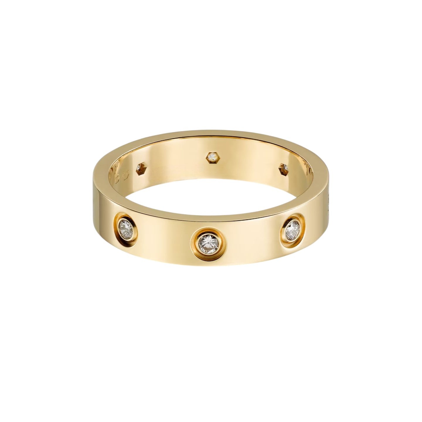 [Limara]LOVE 4MM 8 DIAMONDS RING