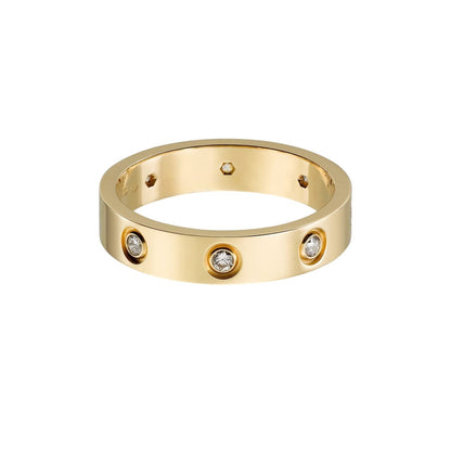 [Limara]LOVE 4MM 8 DIAMONDS RING
