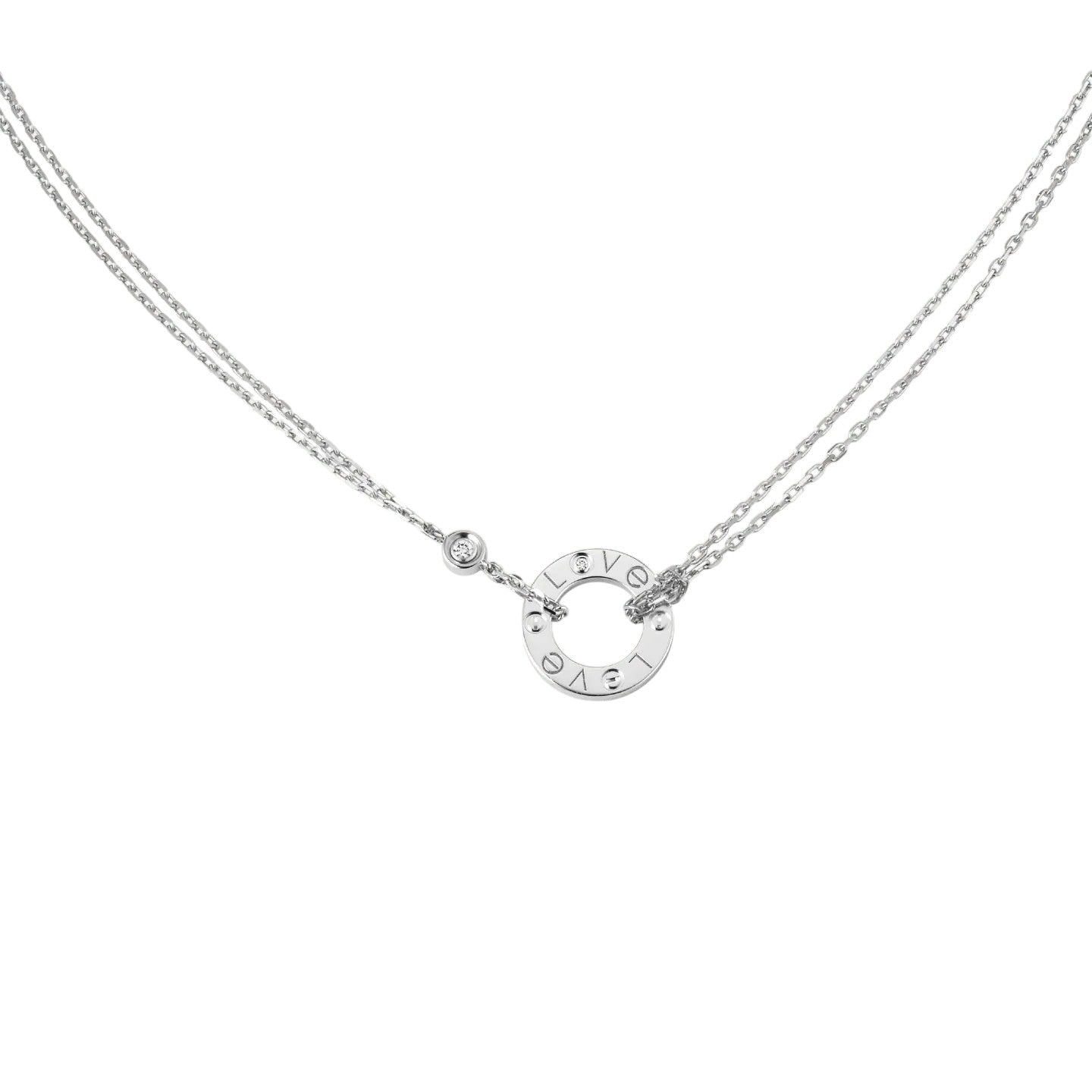 [Limara]LOVE CIRCULAR PENDANT 2-DIAMOND NECKLACE