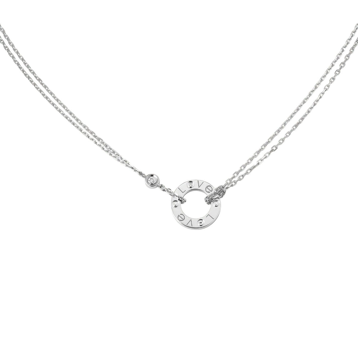 [Limara]LOVE CIRCULAR PENDANT 2-DIAMOND NECKLACE