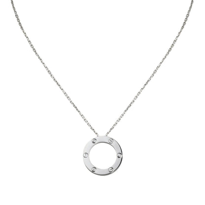 [Limara]LOVE LARGE CIRCULAR PENDANT 3-DIAMOND NECKLACE