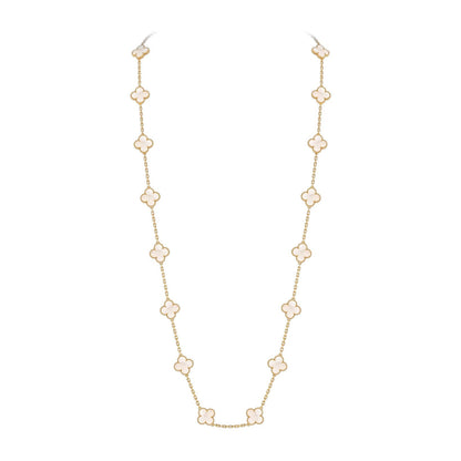 [Limara]CLASSIC 20-MOTIF LUCKY CLOVER LONG NECKLACE GOLD COLLECTION