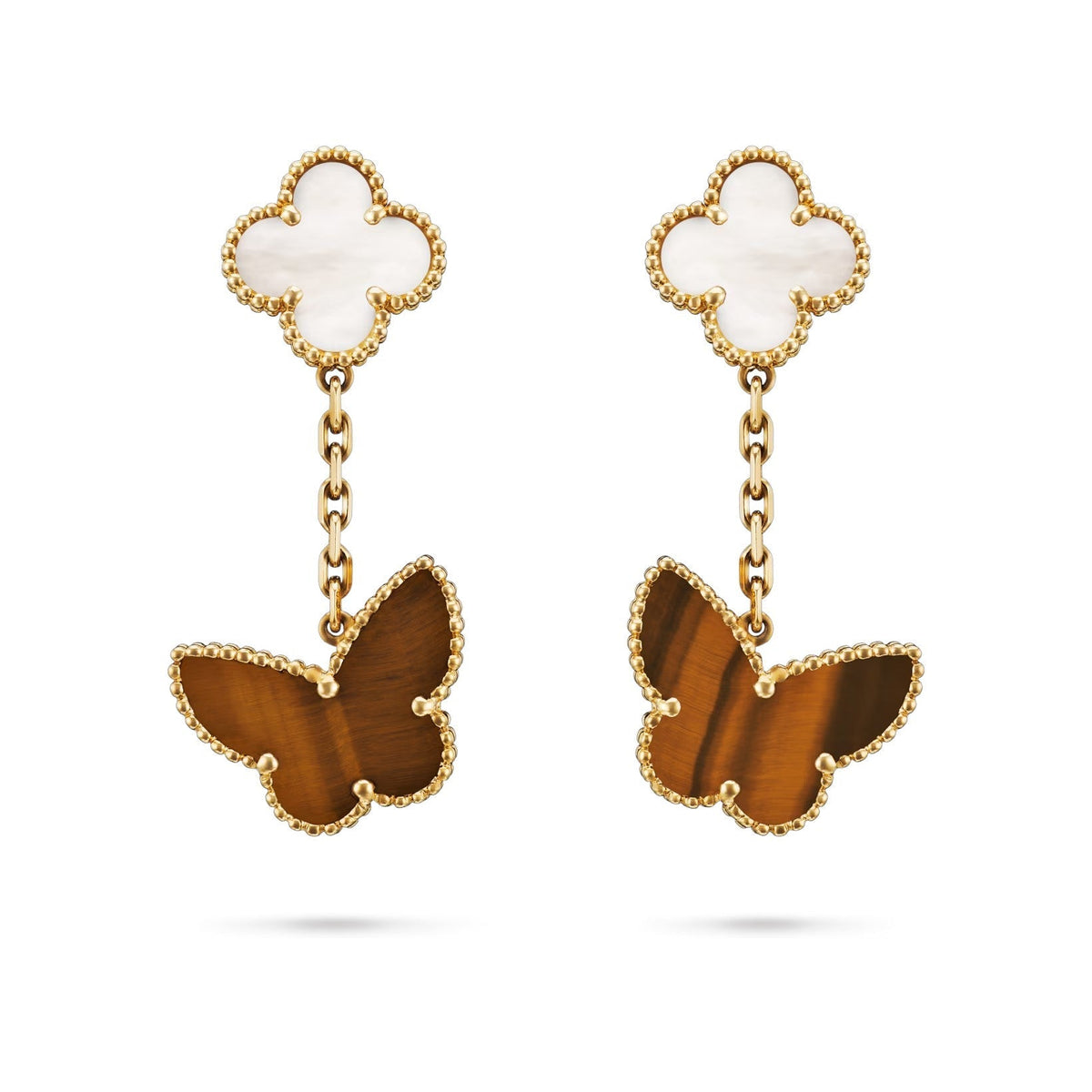 [Limara]CLOVER DUAL-MOTIF STATEMENT STUD EARRINGS - DOUBLE-CHARM COLLECTION