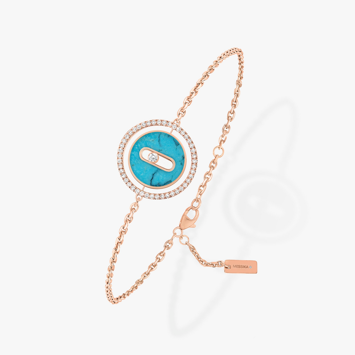 [Limara]LUCKY MOVE TURQUOISE PINK GOLD DIAMOND BRACELET