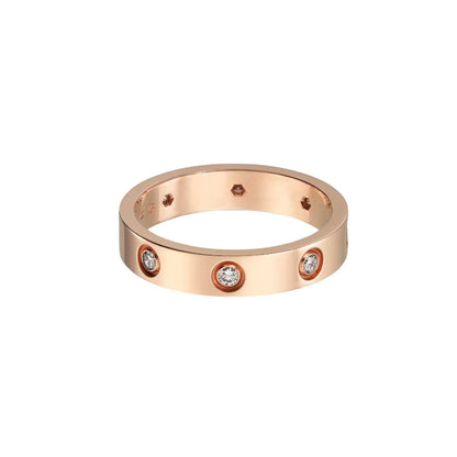 [Limara]LOVE 4MM 8 DIAMONDS RING