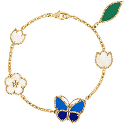 [Limara]SPRING ENCHANTMENT BUTTERFLY & FLORAL CHARM BRACELET