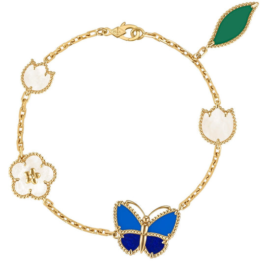 [Limara]SPRING ENCHANTMENT BUTTERFLY & FLORAL CHARM BRACELET