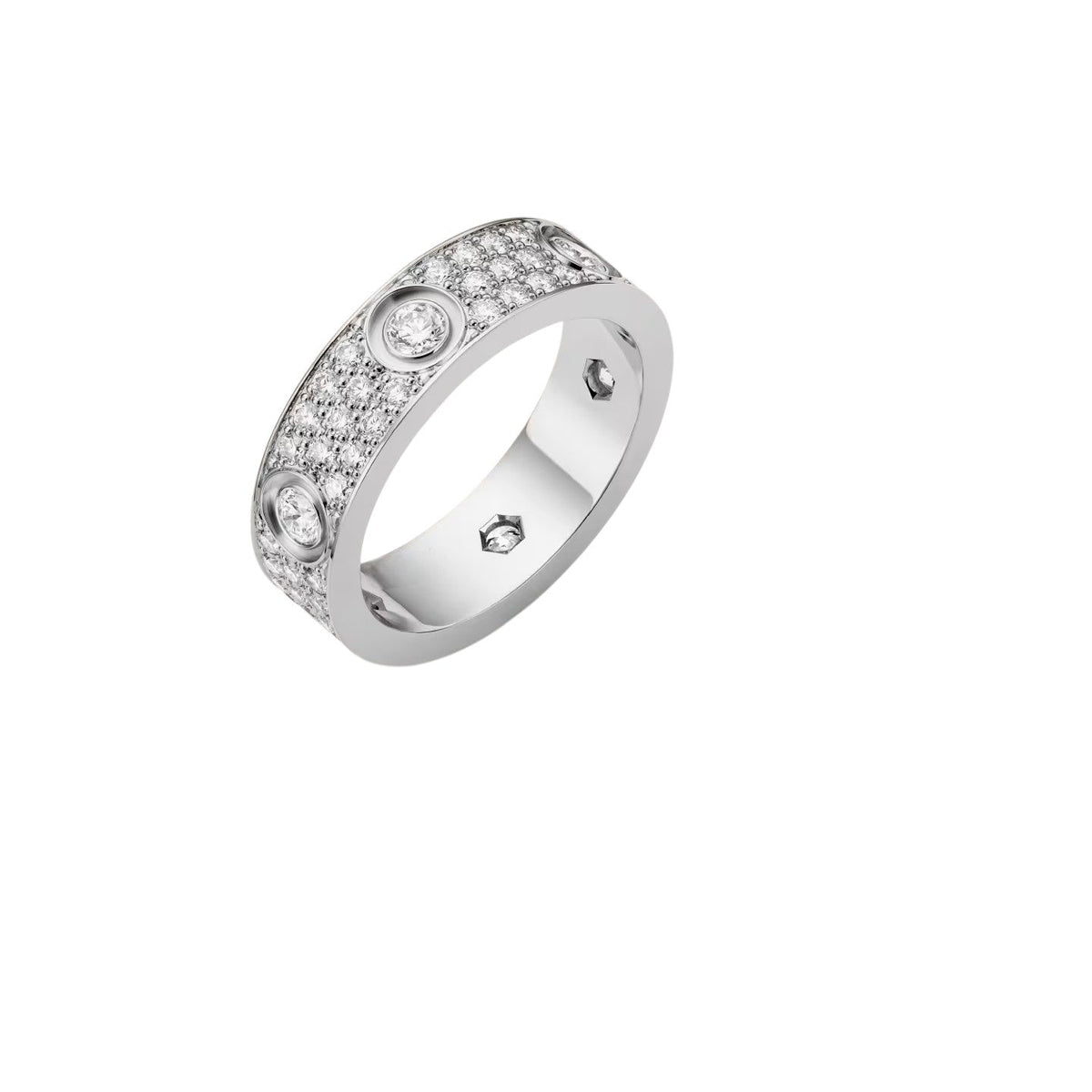[Limara]LOVE 5.5MM FULL-PAVÉ 6-DIAMOND RING