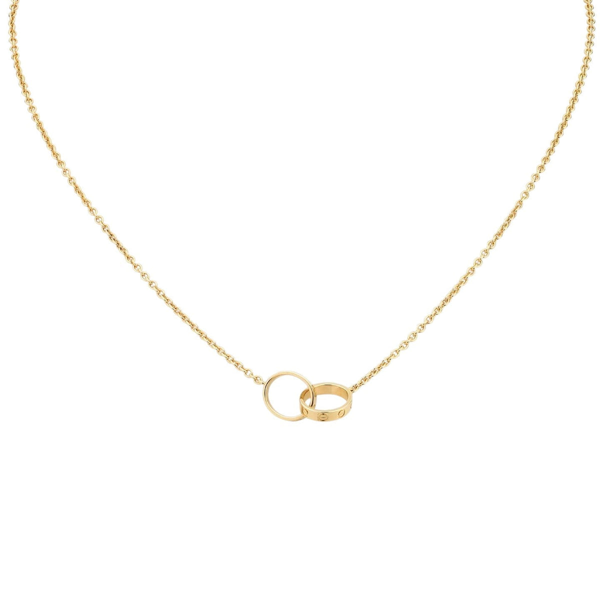 [Limara]LOVE DOUBLE-RING INTERLOCKED NECKLACE