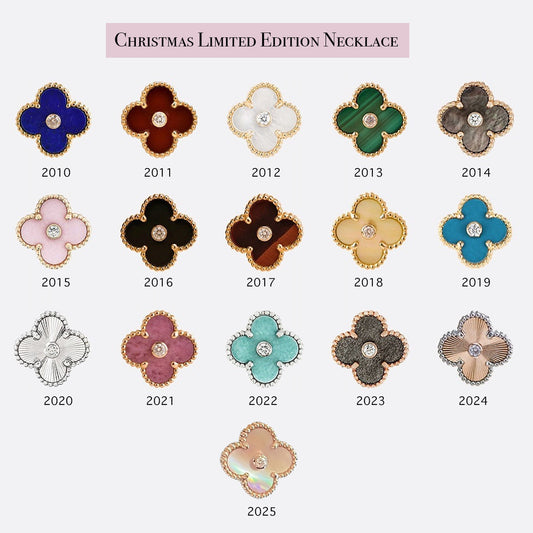 [Limara]LIMITED EDITION CHRISTMAS CLOVER FLOWER NECKLACE - 15MM ANNUAL COLLECTIBLE PENDANT