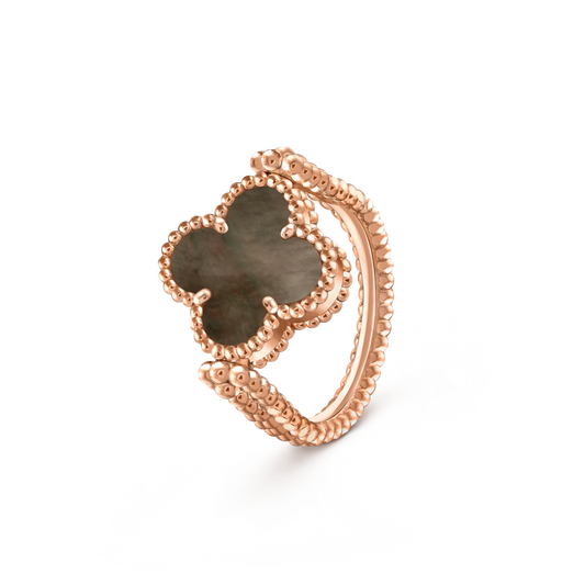 [Limara]LUCKY CLOVER ROSE GOLD REVERSIBLE RING