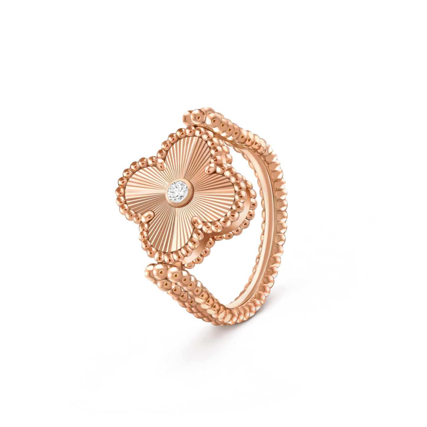 [Limara]LUCKY CLOVER ROSE GOLD REVERSIBLE RING