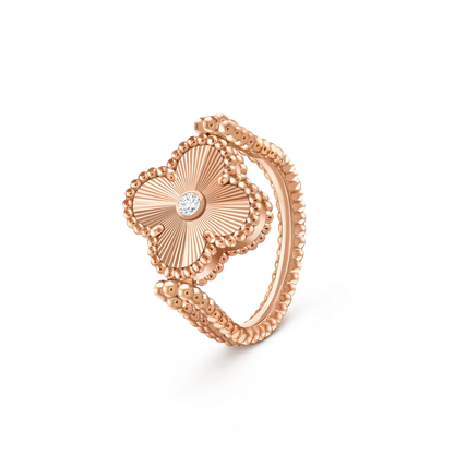 [Limara]LUCKY CLOVER ROSE GOLD REVERSIBLE RING