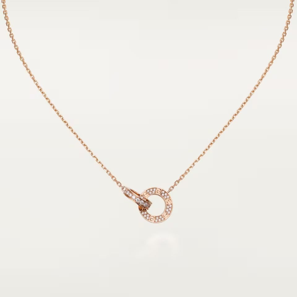 [Limara] LOVE  FULL DIAMOND PENDANT NECKLACE