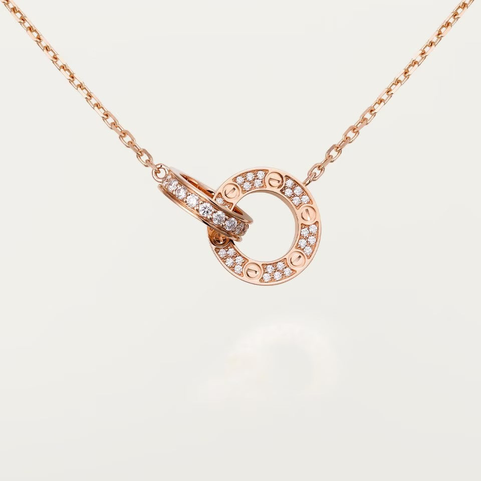[Limara] LOVE  FULL DIAMOND PENDANT NECKLACE