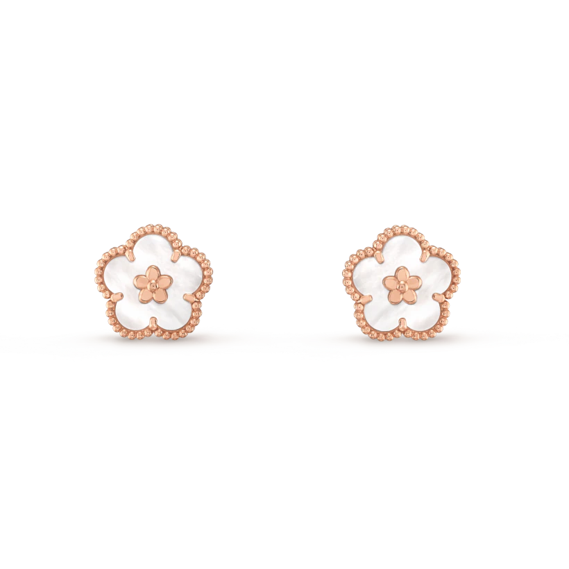 [Limara]LUCKY PINK GOLD WHITE MOP EARRINGS