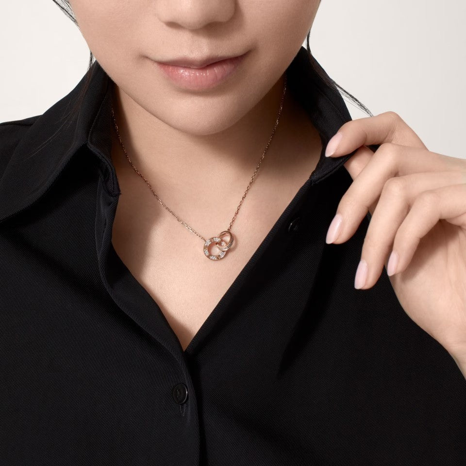[Limara] LOVE  FULL DIAMOND PENDANT NECKLACE