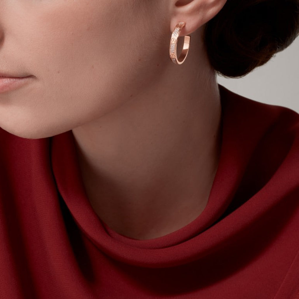 [Limara] LOVE EARRINGS 3.6MM DIAMOND PAVED