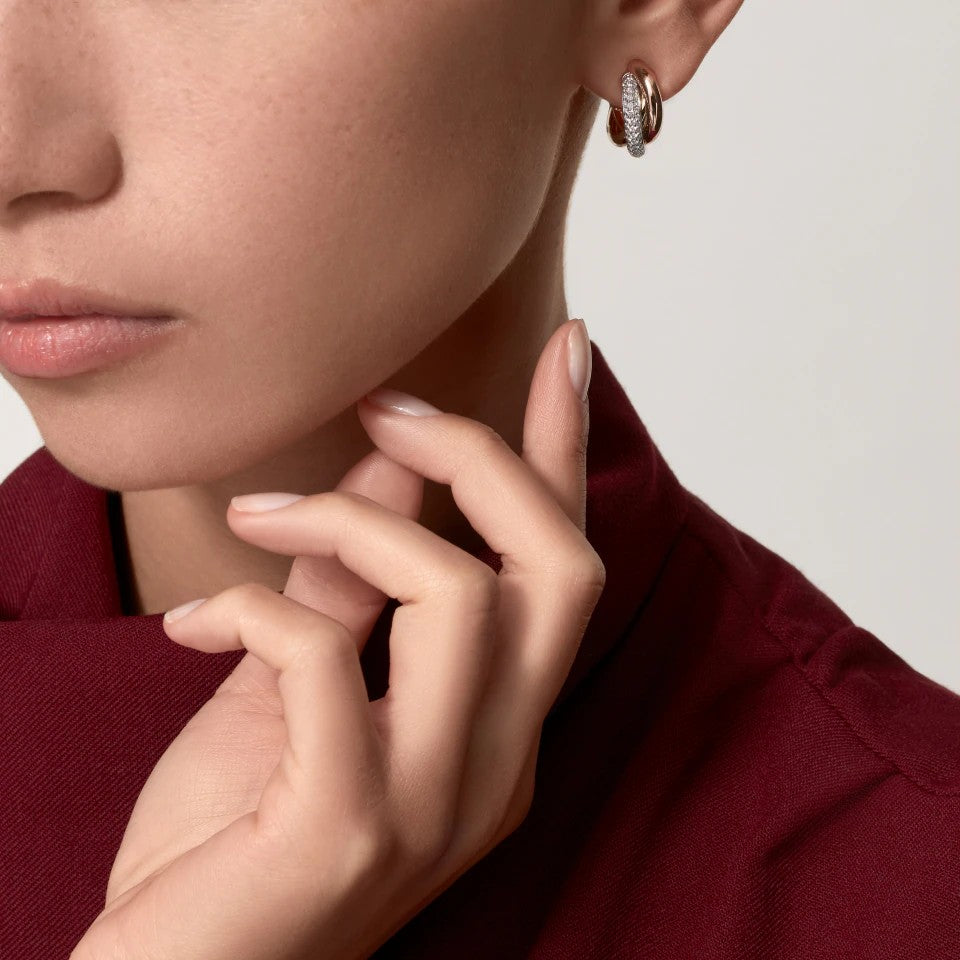 [Limara] TRINITY HALF DIAMOND  CLASSIC EARRINGS