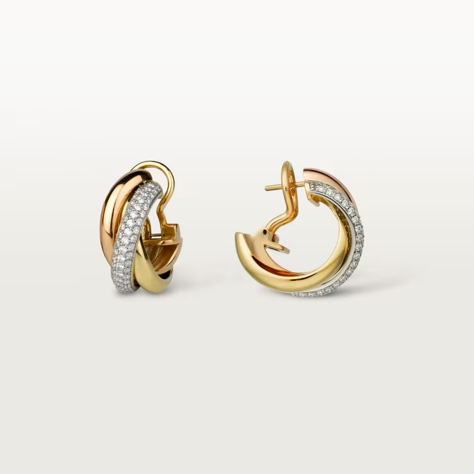 [Limara] TRINITY HALF DIAMOND  CLASSIC EARRINGS