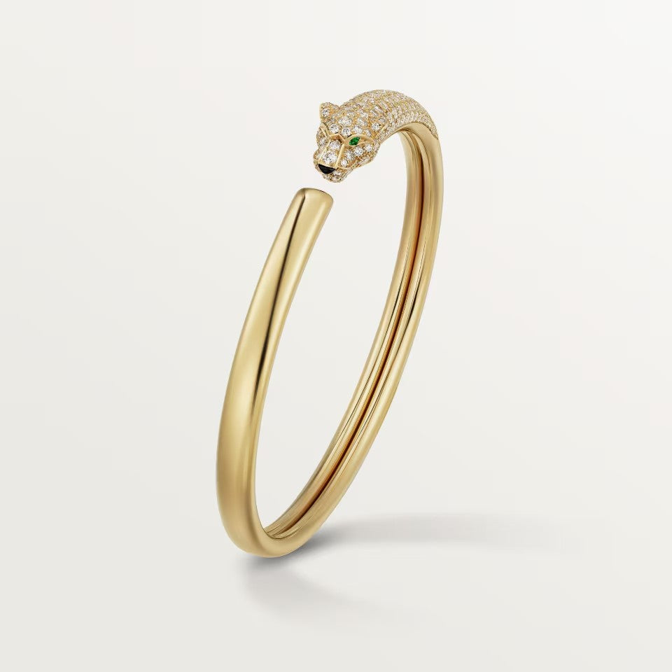 [Limara] PANTHERE HALF DIAMOND OPEN BRACELET
