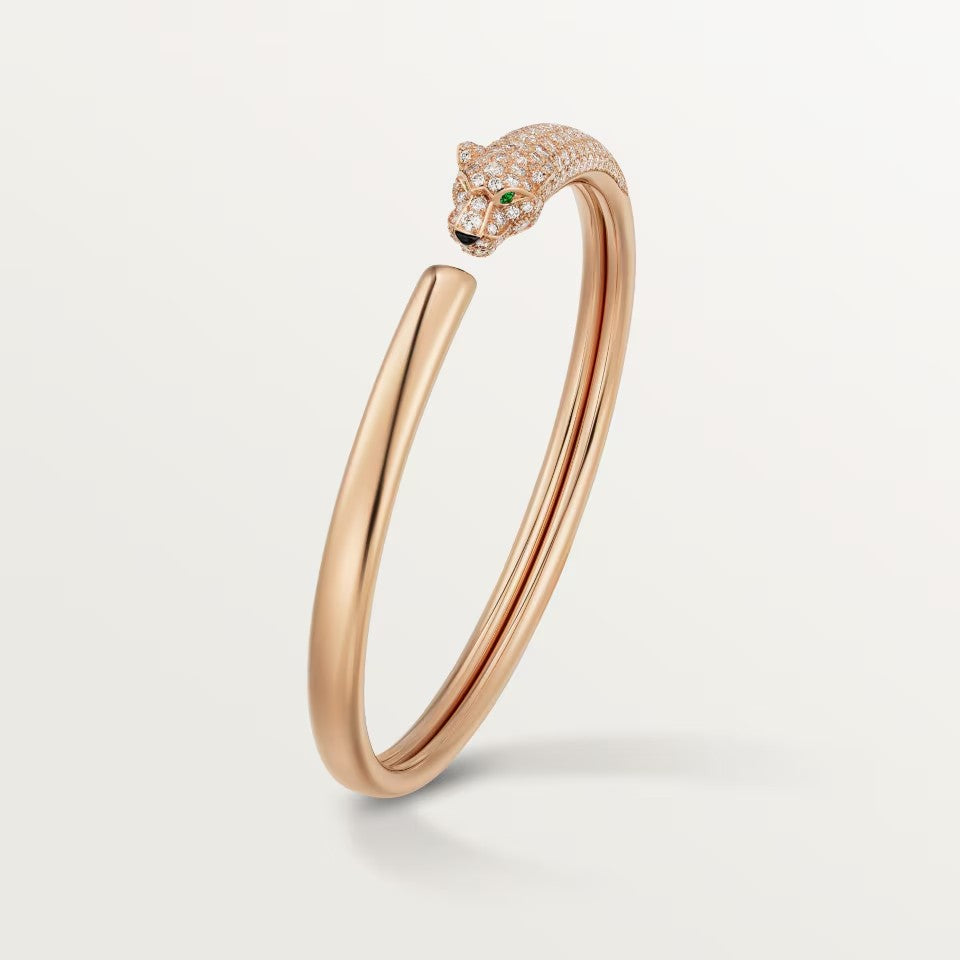 [Limara] PANTHERE HALF DIAMOND OPEN BRACELET