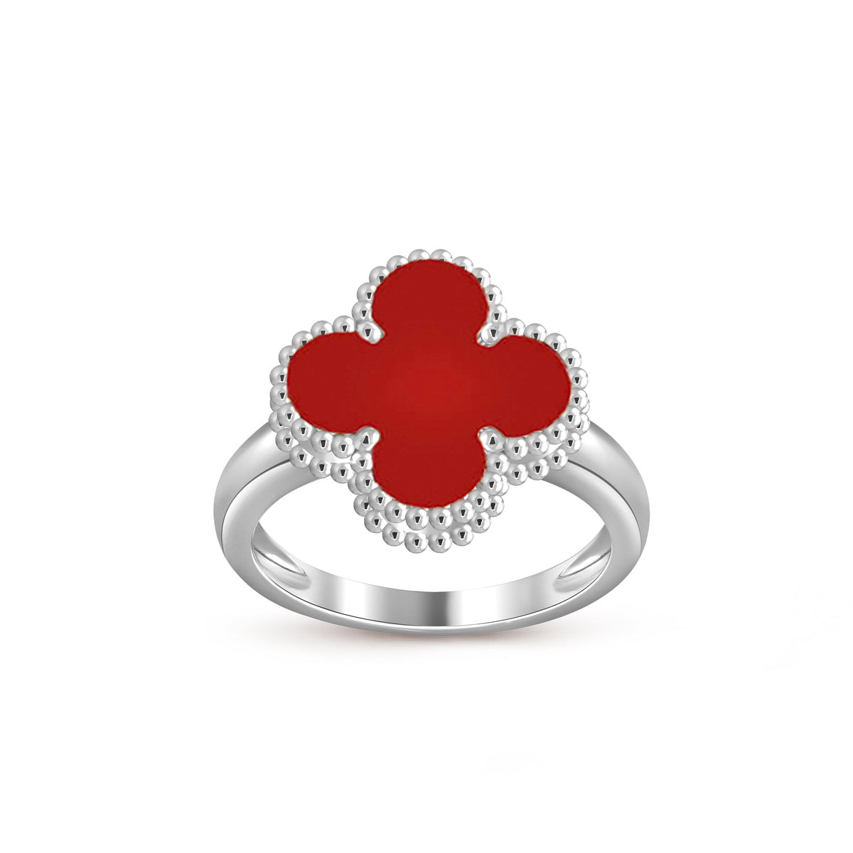 [Limara]LUCKY CLOVER VINTAGE WHITE GOLD RING COLLECTION