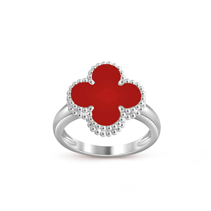 [Limara]LUCKY CLOVER VINTAGE WHITE GOLD RING COLLECTION