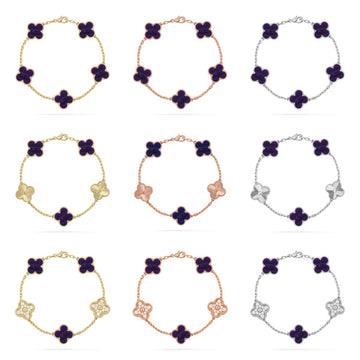 [Limara] CLOVER 5 MOTIF PURPLE STRIPES BRACELET COLLECTION