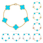 [Limara]LUCKY CLOVER 5-MOTIF BRACELET - TURQUOISE COLLECTION