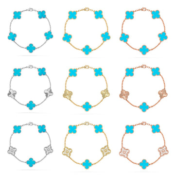 [Limara]  CLOVER 5 MOTIF TURQUOISE BRACELET COLLECTION