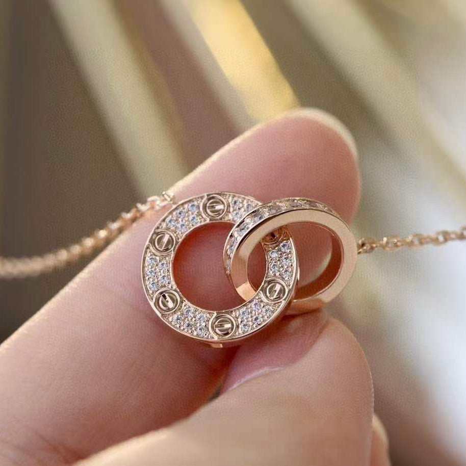 [Limara] LOVE  FULL DIAMOND PENDANT NECKLACE