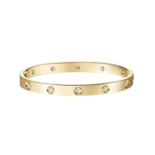 [Limara]CLASSIC 6.1MM LOVE SINGLE-SCREW CLOSURE BANGLE - 10-DIAMOND