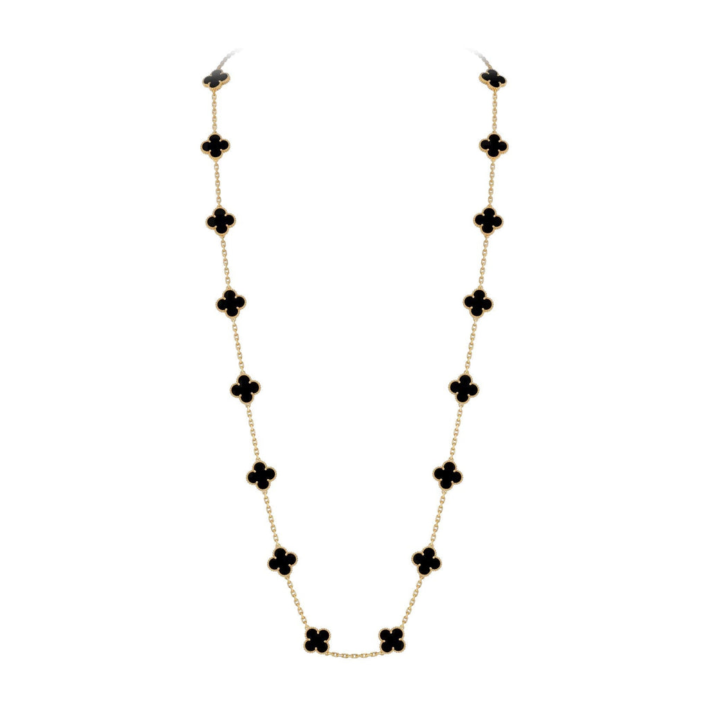 [Limara]CLASSIC 20-MOTIF LUCKY CLOVER LONG NECKLACE GOLD COLLECTION