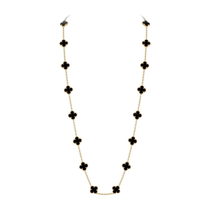 [Limara]CLASSIC 20-MOTIF LUCKY CLOVER LONG NECKLACE GOLD COLLECTION