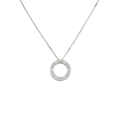 [Limara]LOVE LARGE CIRCULAR PENDANT FULL-PAVÉ DIAMOND NECKLACE
