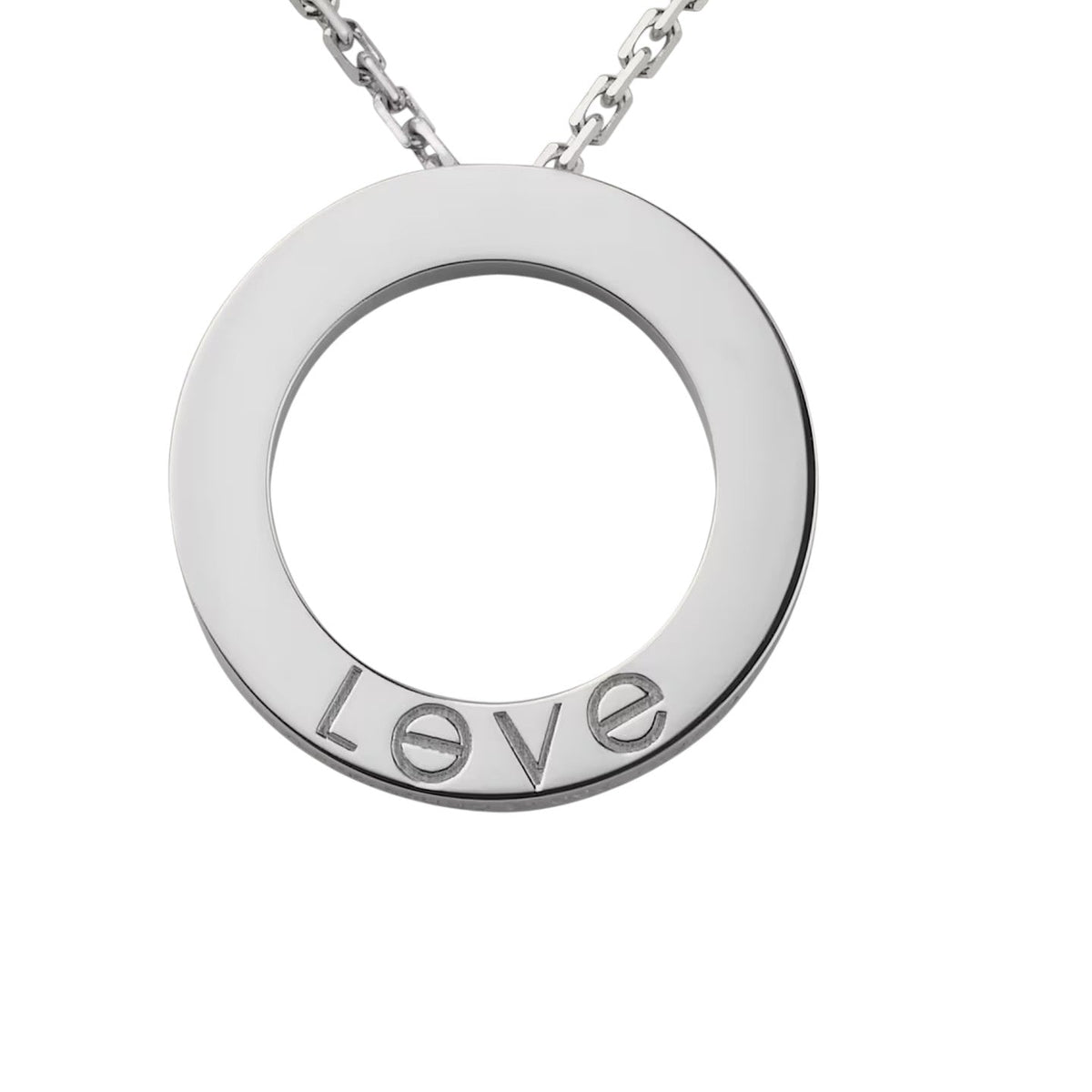 [Limara]LOVE LARGE CIRCULAR PENDANT 3-DIAMOND NECKLACE