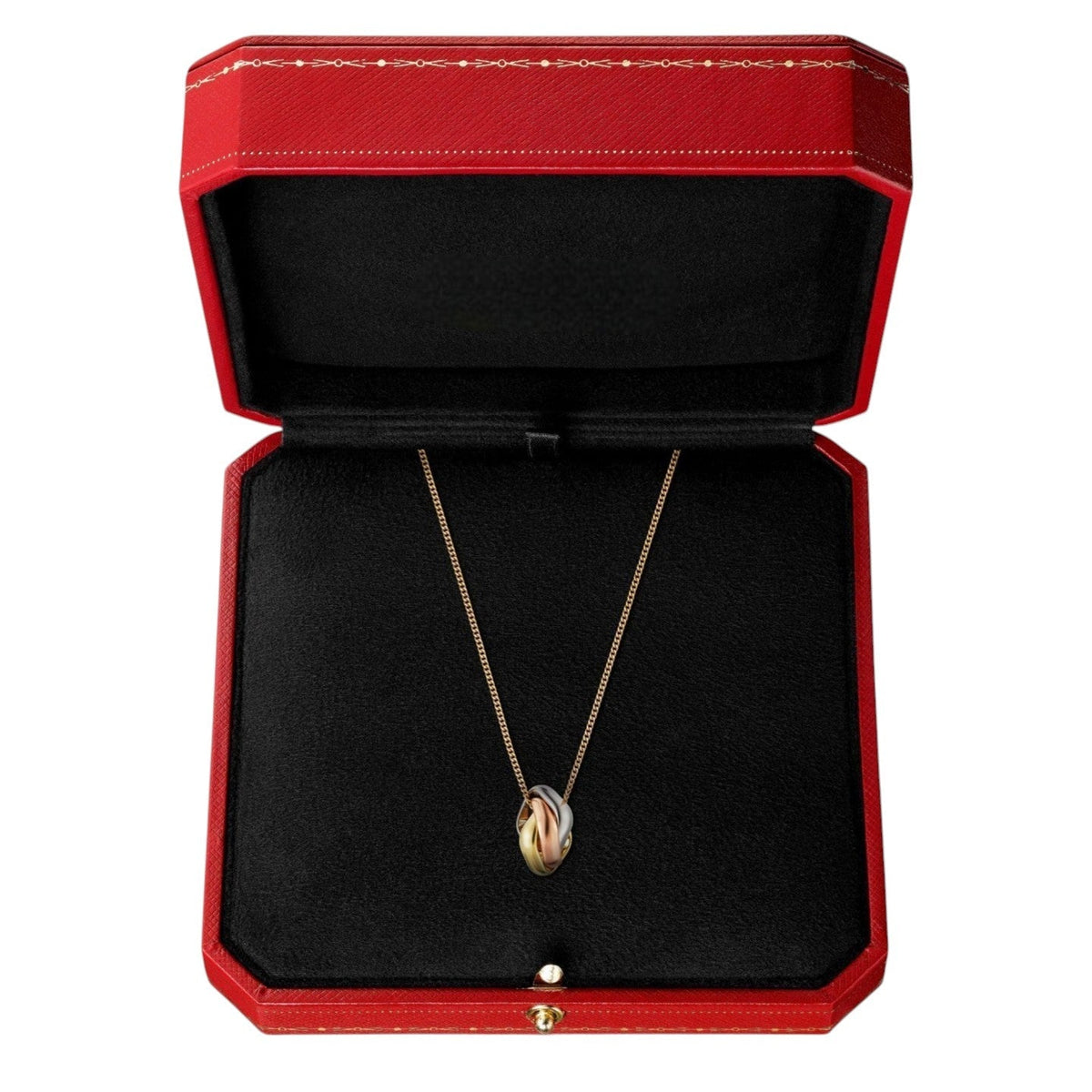 [Limara]TRI-COLOR SQUARE RING NECKLACE