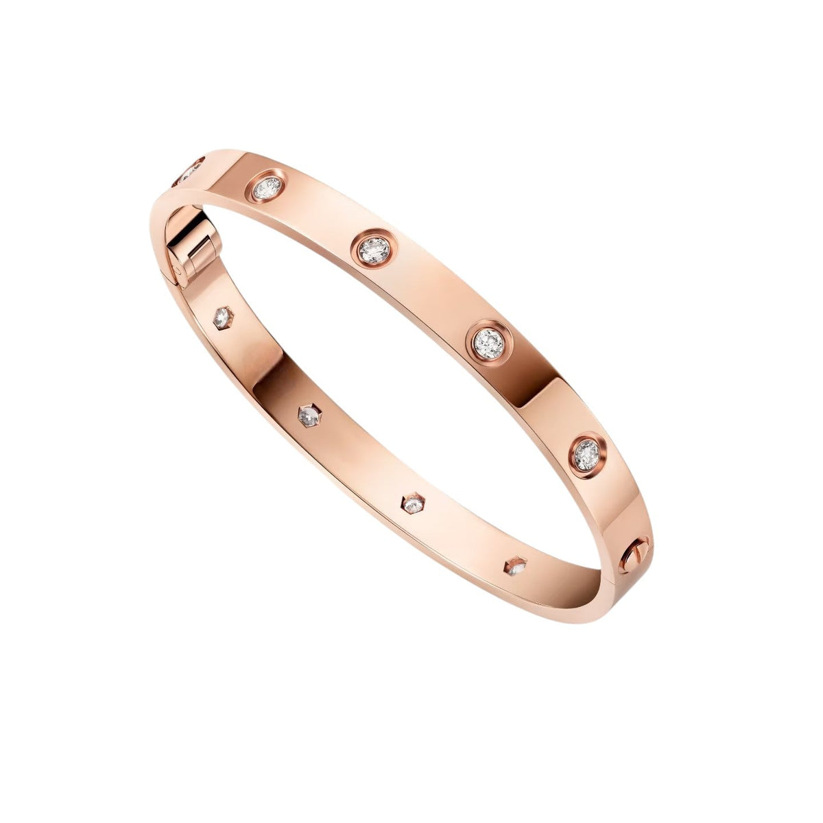 [Limara]CLASSIC 6.1MM LOVE SINGLE-SCREW CLOSURE BANGLE - 10-DIAMOND