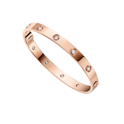 [Limara]CLASSIC 6.1MM LOVE SINGLE-SCREW CLOSURE BANGLE - 10-DIAMOND