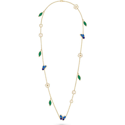 [Limara]LUCKY SPRING BUTTERFLY & FLOWER STATEMENT NECKLACE - 15-MOTIF FLORAL DESIGN